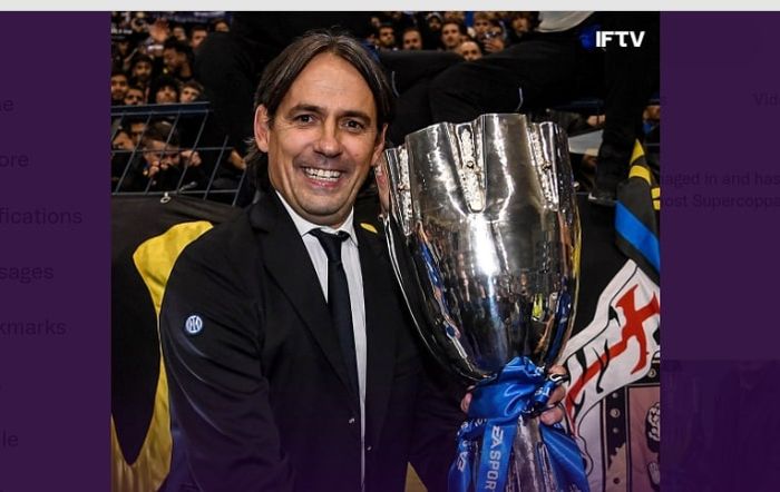 Simone Inzaghi jadi raja gelar Piala Super Italia setelah membawa Inter Milan berjaya dengan menekuk AC Milan di Riyadh (18/1/2023).