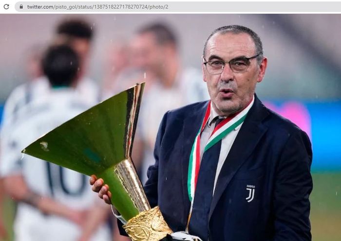 Maurizio Sarri saat menjuarai Liga Italia 2019-2020 bersama Juventus.