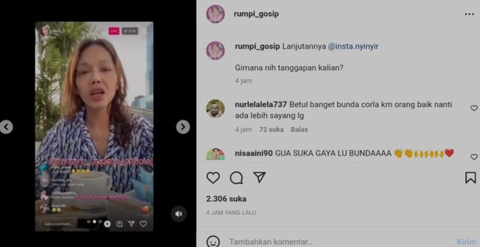 Bunda Corla beri balasan nyelekit untuk Nikita Mirzani