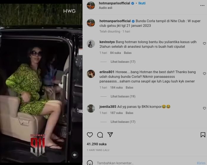 Gaya Bunda Corla saat bertemu Hotman Paris jadi sorotan