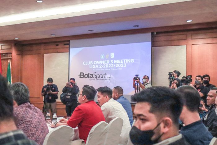 Suasana club owner meeting Liga 2 2022/2023 di Hotel Sultan, Senayan, Jakarta, 24 Januari 2023.