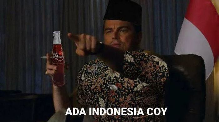 Meme 'Ada Indonesia, Coy' sebagai tanggapan sikap bangga berlebihan orang Indonesia jika ada yang menggunakan Indonesian reference di media.