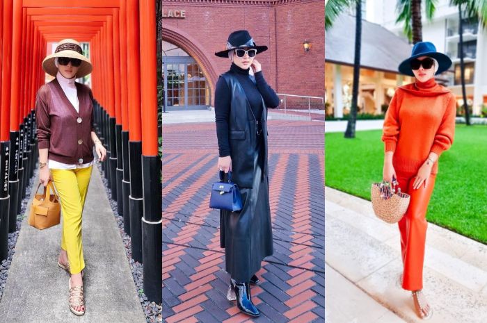 Deretan fashion hijab Syahrini yang nyentrik