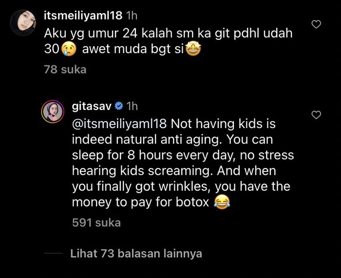 Gita Savitri Devi alias Gitasav sebut childfree solusi awet muda
