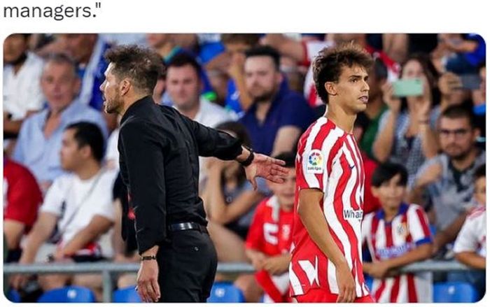 Diego Simeone dan Joao Felix dilaporkan terlibat masalah di Atletico Madrid yang berimbas pada dipinjamkan ke Chelsea.