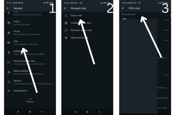 Cara mengetahui kontak yang paling sering dihubungi di WhatsApp.