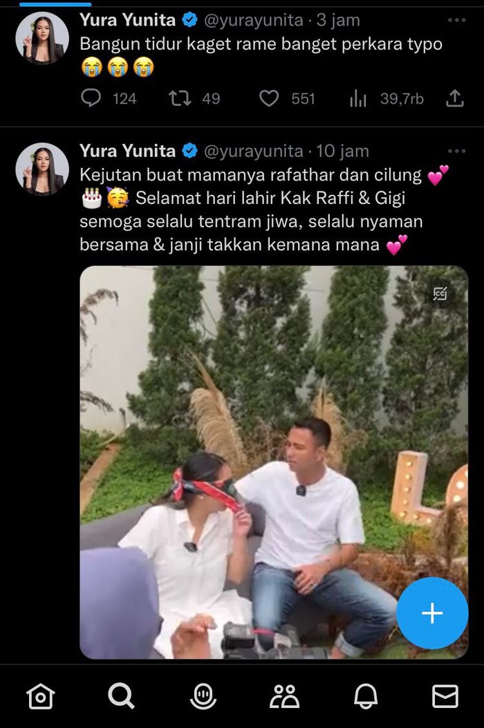 Yura Yunia kaget twitternya digeruduk netizen karena typo nama Cipung