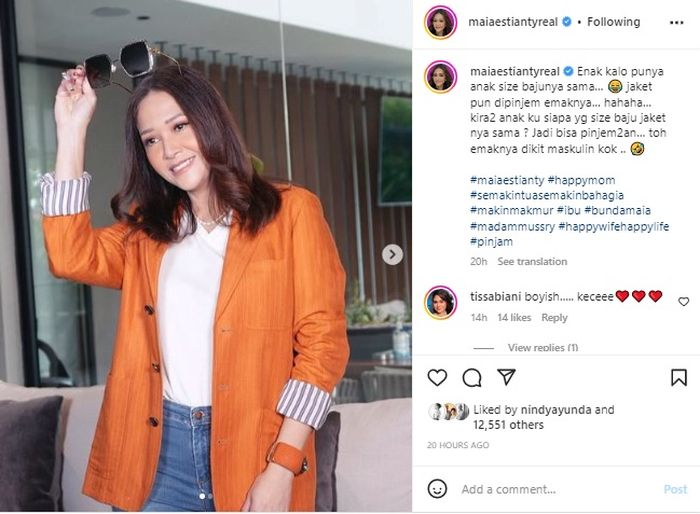 Unggahan Maia Estianty