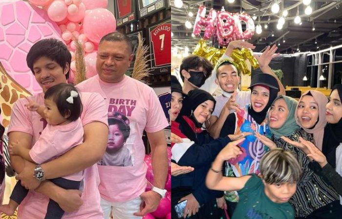 kolase foto Raul Lemos di ultah Ameena, keluarga gen halilintar