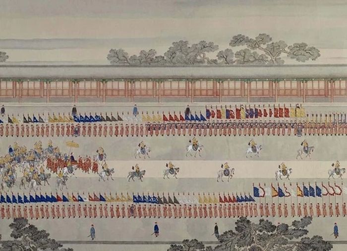 Bagian dari 'Tur Inspeksi Kaisar Qianlong Selatan' (Qianlong Nan Xun Tu), Dilukis oleh Xu Yang pada 1751.