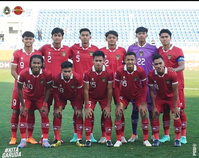 Skuad timnas U-20 Indonesia saat menghadapi Irak di Piala Asia U-20 2023.