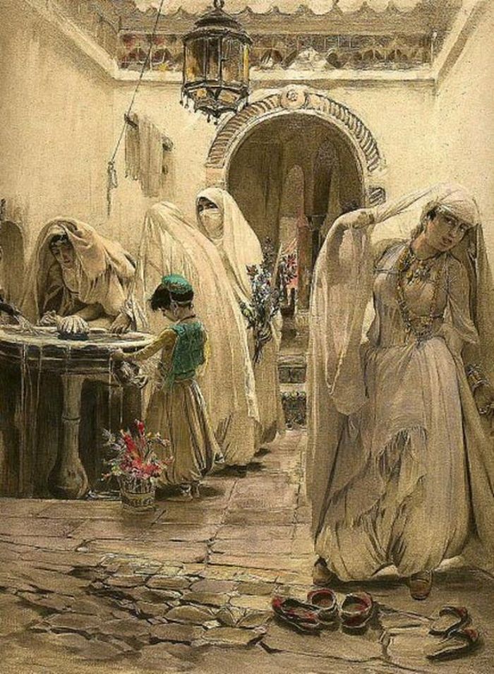 Lukisan Harem Fountain yang menggambarkan kehidupan di harem.