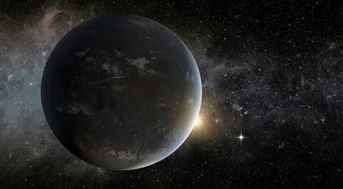 Ilustrasi Kepler-62f, planet seukuran super Bumi yang mengorbit bintang yang lebih kecil dan lebih dingin dari matahari, sekitar 1.200 tahun cahaya dari Bumi.