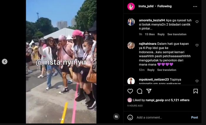 Ayu Ting Ting dan Bilqis menonton konser BLACKPINK