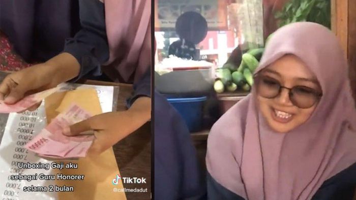 video viral wanita hitung gaji honorer