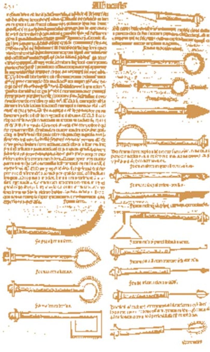 Halaman dari terjemahan Latin tahun 1531 oleh Peter Argellata dari risalah Al-Zahrawi tentang instrumen bedah dan medis.