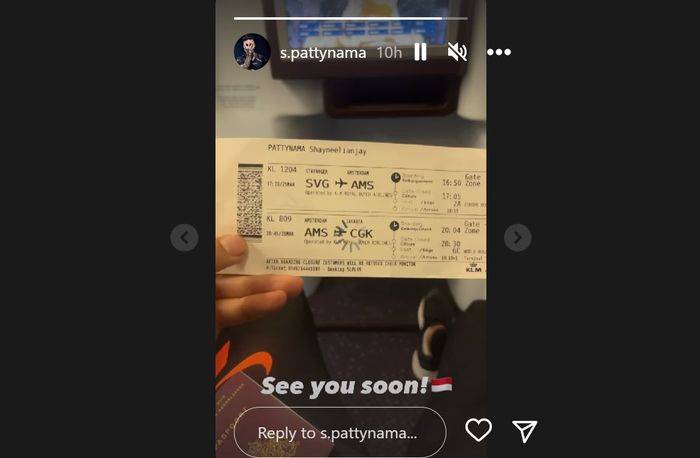 Instastory Shayne Pattynama jelang laga timnas Indonesia Vs Burundi pada Sabtu (25/3/2023).