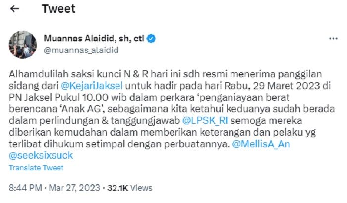 Cuitan Direktur Eksekutif Komite Pemberantasan Mafia Hukum (KPMH), Habib Muannas Alaidid.