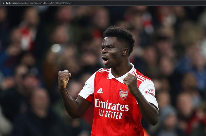 Bukayo Saka menjadi pemain penting dalam ambisi Arsenal meraih gelar juara Liga Inggris 2022-2023.