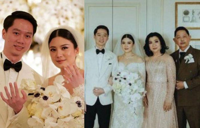 Potret Kevin Sanjaya bersama orang tuanya saat menikah dengan Valencia Tanoesoedibjo