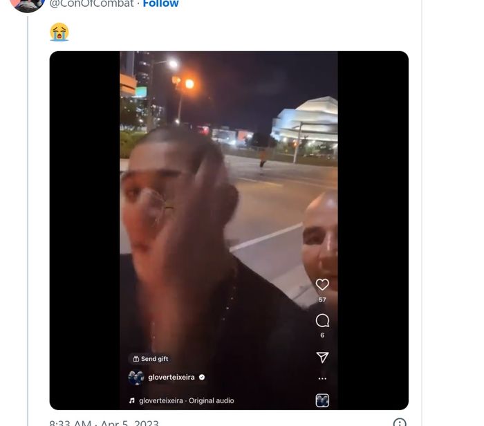 Momen Alex Pereira menampar wajahnya sendiri gara-gara tertipu prank