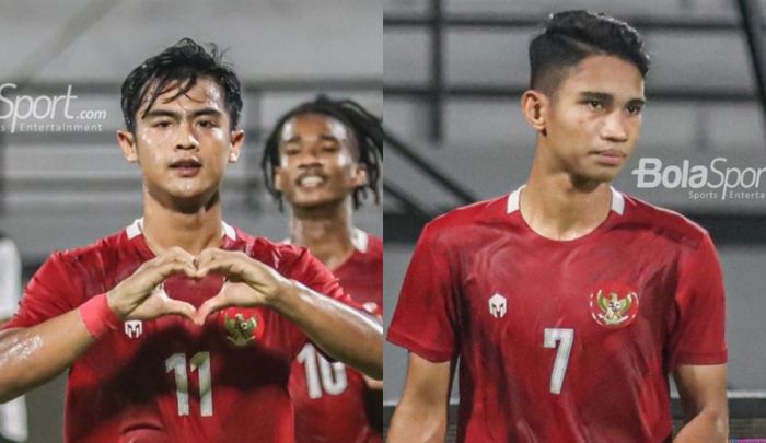 Kolase foto Pratama Arhan dan Marselino Ferdinan saat membela timnas Indonesia.