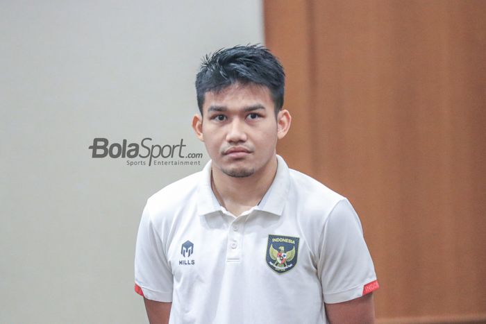 Pemain timnas U-22 Indonesia, Witan Sulaeman, saat ditemui di Hotel Sultan, Senayan, Jakarta, Jumat (21/4/2023) sore.