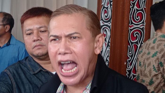 Benny Simanjuntak ditemui di acara pesta adat Jessica Mila dan Yakup Hasibuan di kawasan Kelapa Gading, Jakarta Utara, Sabtu (6/5/2023).