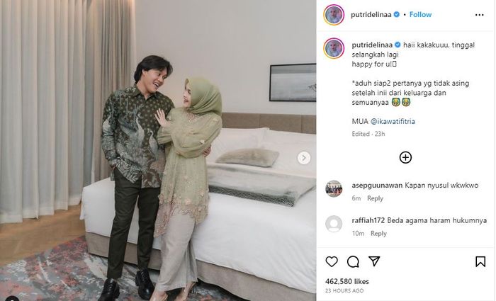 Putri Delina ikut mempersiapkan diri pasca sang kakak Rizky Febian bertunangan dengan Mahalini. 
