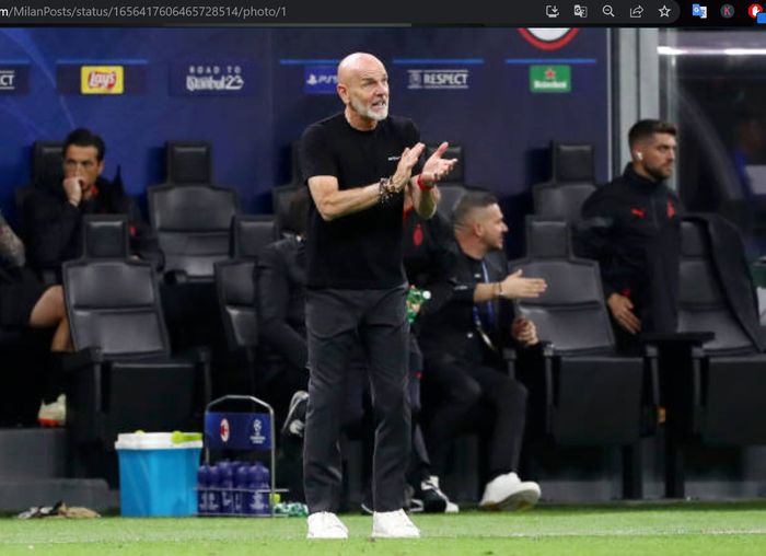 Pelatih AC Milan, Stefano Pioli.