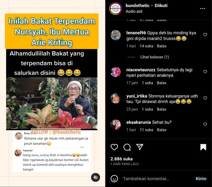 TUMBEN Nursyah Sibuk Lakukan Hal Ini dan Tak Hujat Indah Permatasari dan Arie Kriting, Netizen : Sehat, Bu?