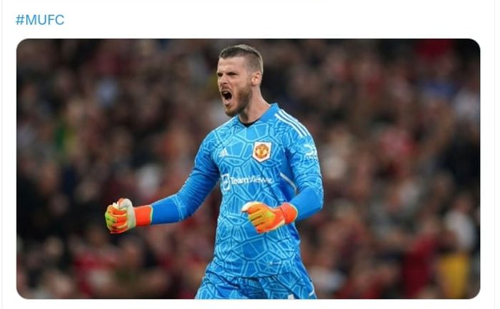 David de Gea meraih Sarung Tangan Emas Liga Inggris usai membantu Manchester United menang atas Wolverhampton di Old Trafford (13/5/2023).