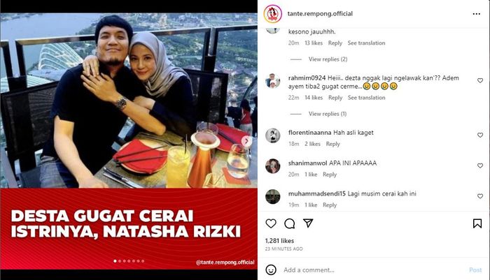 Desta dikabarkan gugat cerai Natasha Rizki