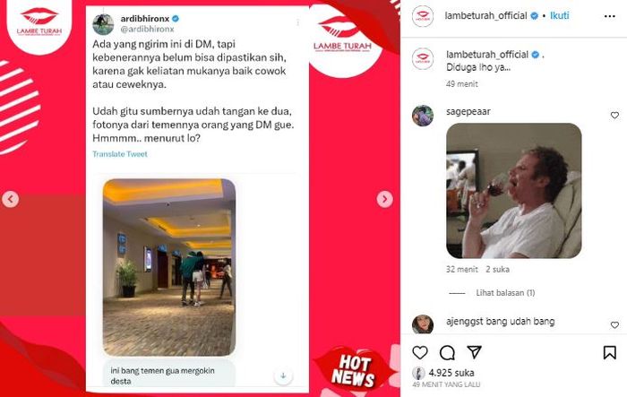 Gelagat sosok yang diduga Desta dan Gege Elisa rangkulan mesra di bioskop jadi sorotan