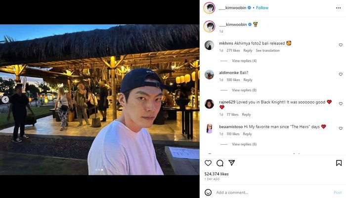 Unggahan Kim Woo Bin saat di Bali, Indonesia