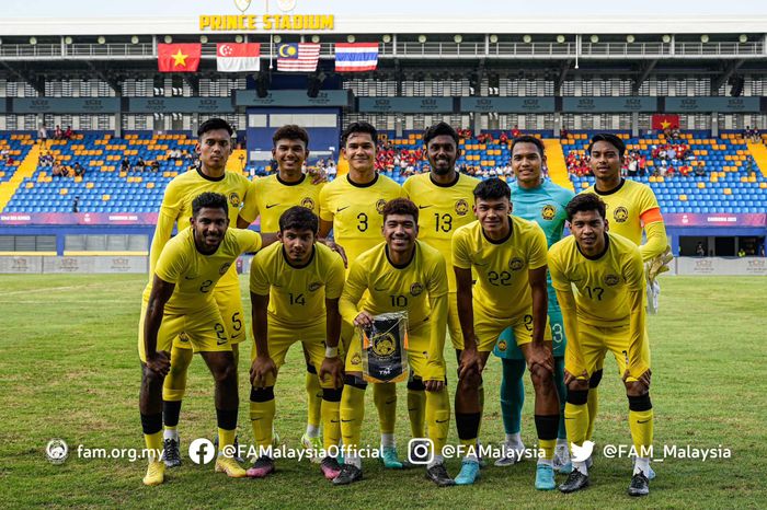 Skuad timnas U-22 Malaysia di SEA Games 2023.