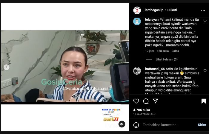 Amanda Manopo kesal dikait-kaitkan dengan Arya Saloka