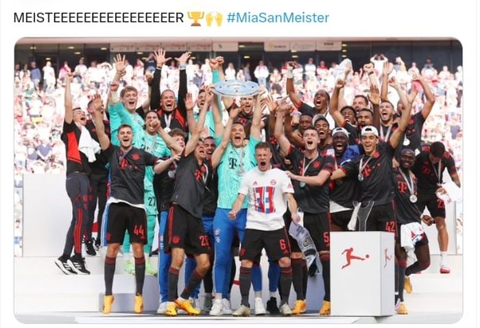 Bayern Muenchen juara Bundesliga 11 kali beruntun untuk menyingkirkan Borussia Dortmund di pekan terakhir (27/5/2023).