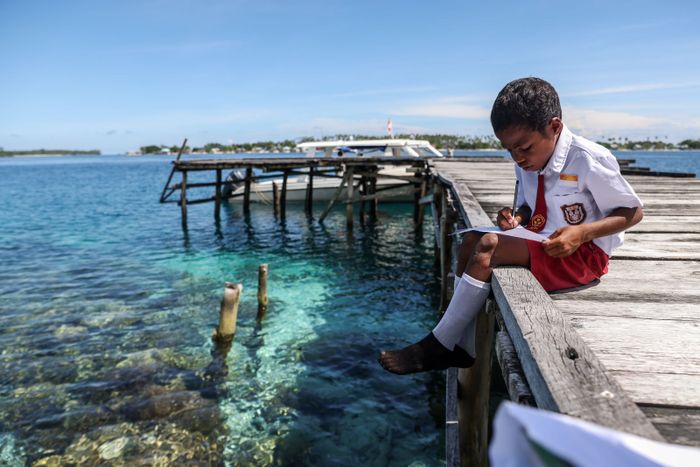 Dalam kurikulum Pendidikan Lingkungan Hidup, murid tidak hanya belajar di kelas tetapi juga langsung melakukan pengamatan di lapangan. Kekayaan alam Kofiau membuat murid-murid SD N 28 Awat mengenal lingkungannya untuk dijaga.