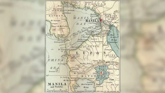 Peta semenanjung bataan dan ibukota Filipina Manila.