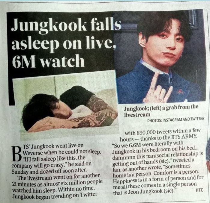 Jungkook BTS Ketiduran Pas Live Streaming Padahal Ditonton 6 Juta Penggemar Jadi Bahan Pemberitaan, Netizen : Menggemaskan!