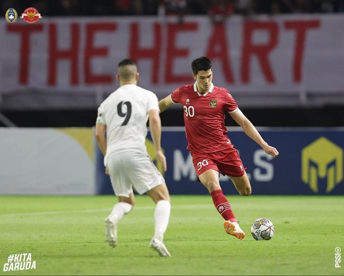 Suasana pertandingan antara timnas Indonesia vs Palestina, Rabu (14/6/2023).