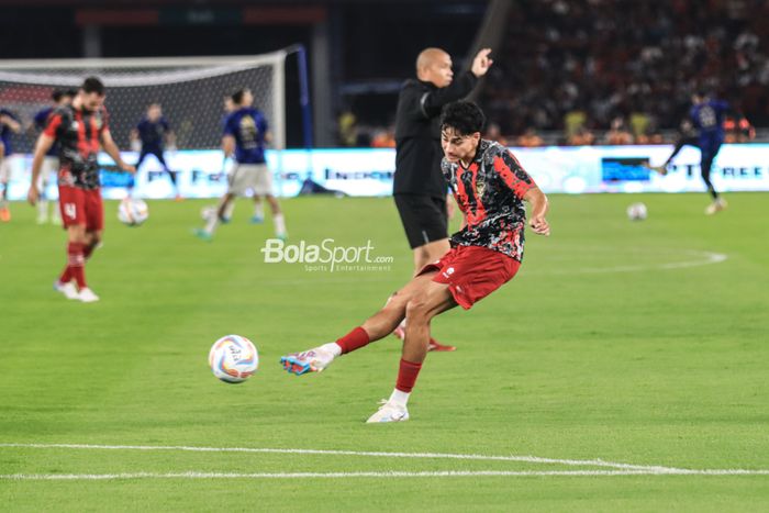 Rafael Struick sebelum laga timnas Indonesia vs Argentina, di SUGBK, Senin (19/6/2023).