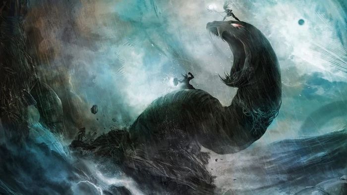 Jormungand, ular raksasa dalam mitologi Nordik ini akan muncul di akhir zaman.