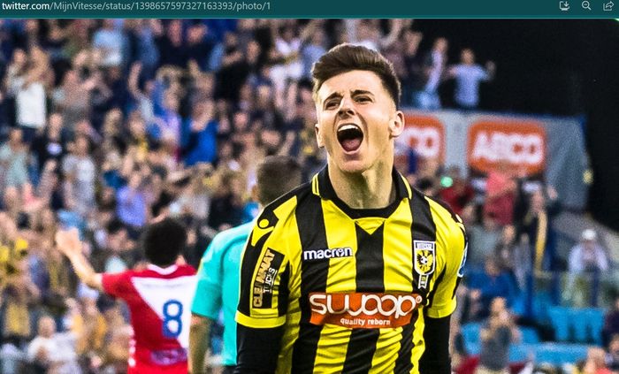 Mason Mount saat masih memperkuat Vitesse Arnhem sebagai pemain pinjaman Chelsea.