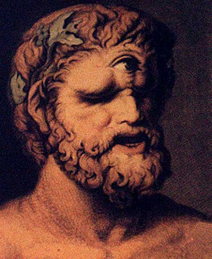 Polyphemus: Cyclops dari mitologi Yunani dalam lukisan tahun 1802 karya Johann Tischbein. Polyphemus adalah satu-satunya Cyclops yang dikenal namanya.