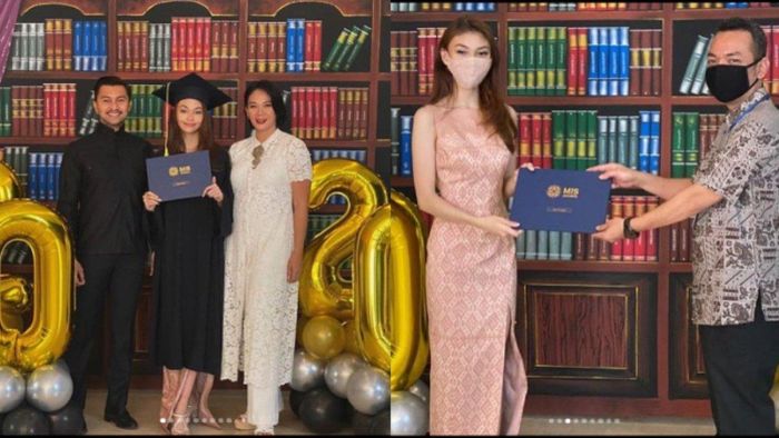 Anak perempuan Anjasmara dan Dian Nitami, Sasikirana saat wisuda.