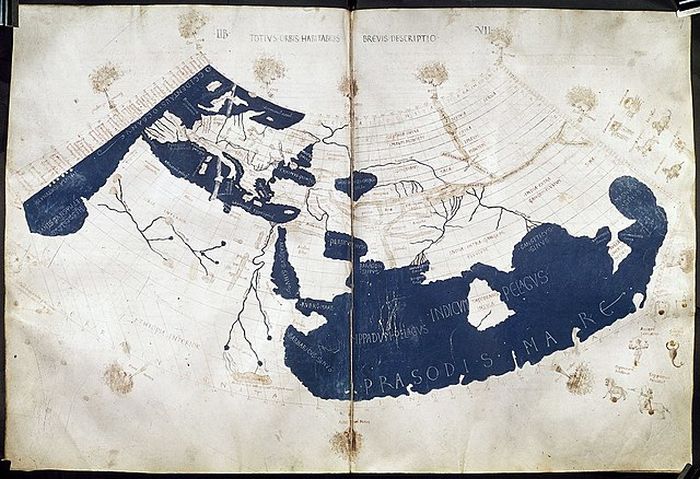 Peta dunia yang dibuat oleh Ptolemy dari Alexandria (100-170 AD) dalam karyanya yang tersohor, Geographia.