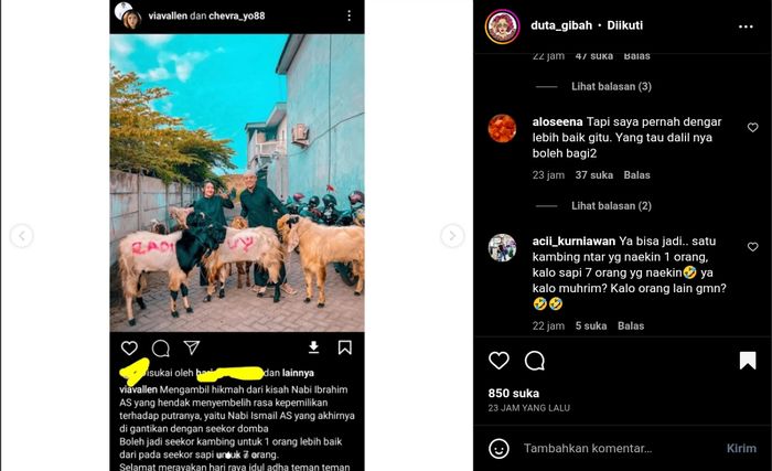 Pamer Kurban Kambing Pas Idhul Adha 2023, Via Vallen Malah Panen Pro Kontra, Ada Apa?