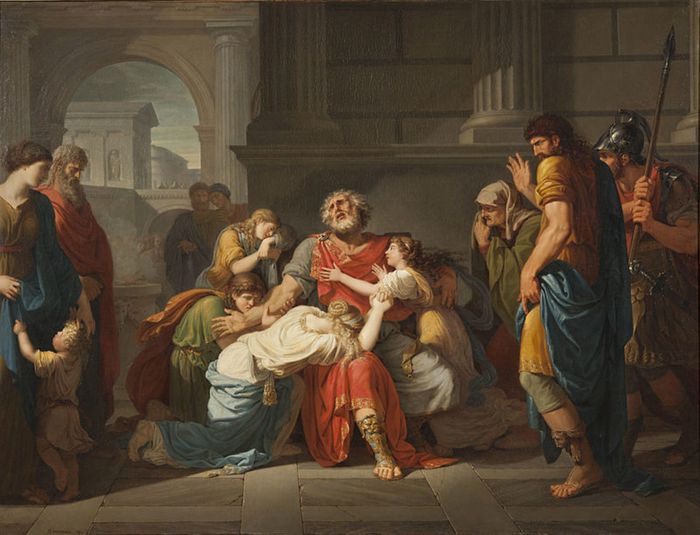 Oedipus membutakan matanya sendiri.